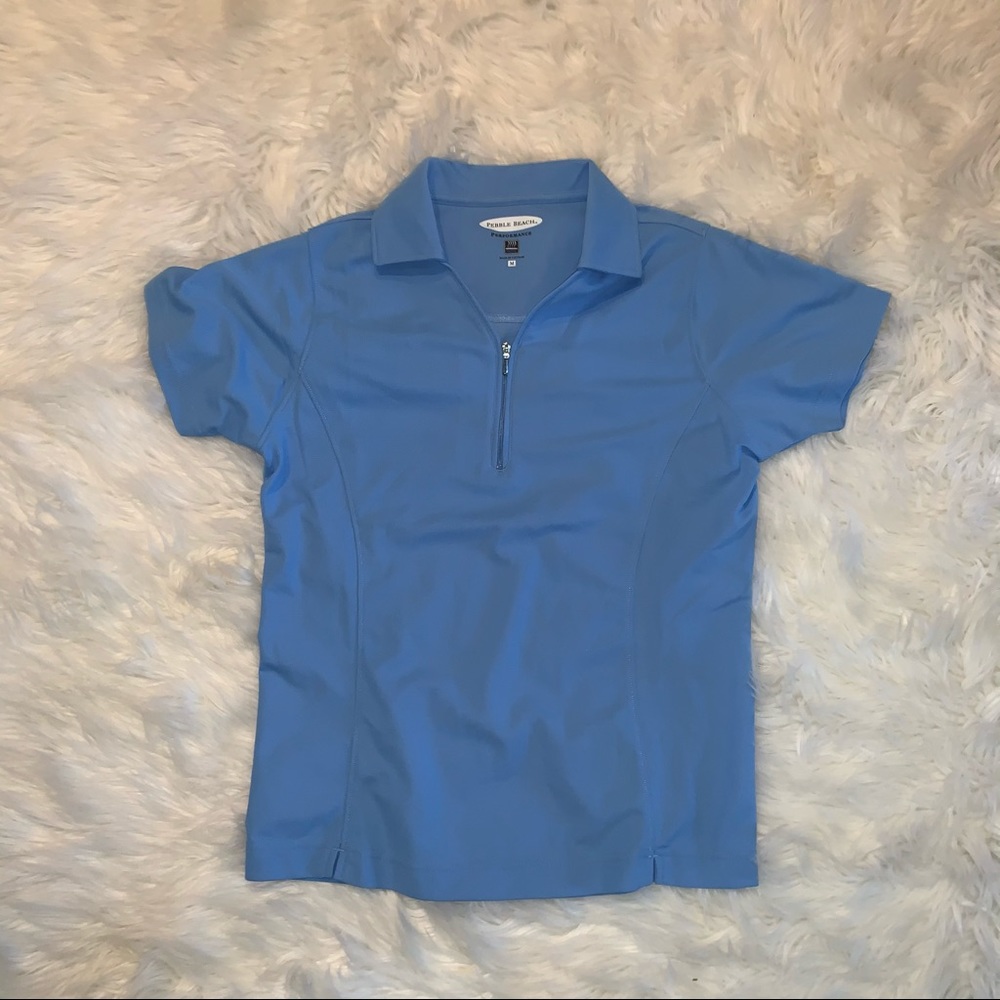 Pebble Beach Performance blue golf shirt size Med